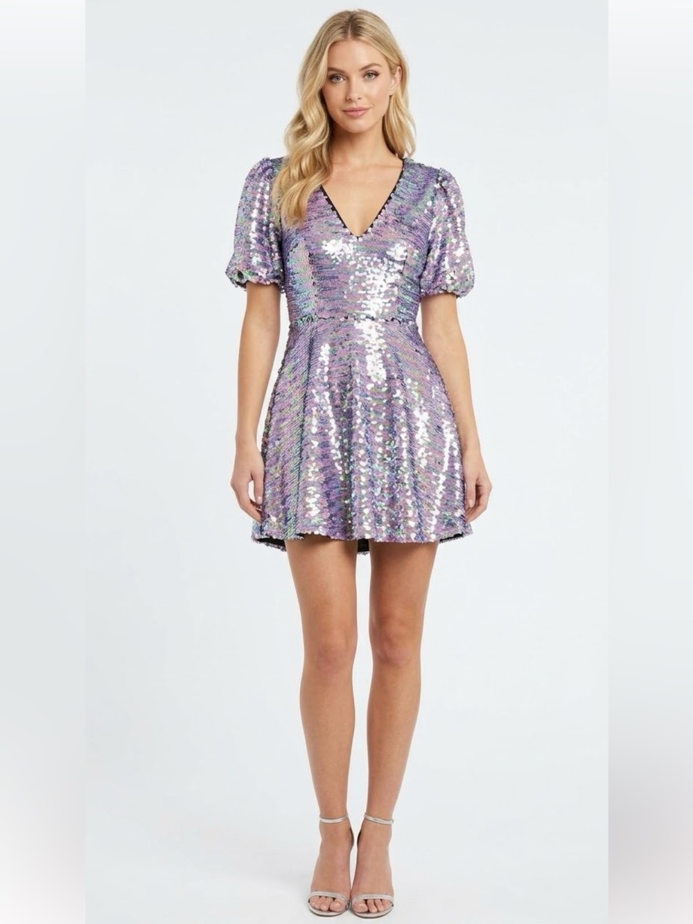 Peach love pink sequin party dress size small